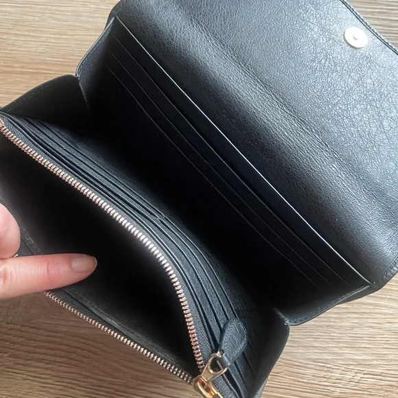 BALENCIAGA Giant Money Agneau Leather Rose Gold Hardware Continental Long Wallet - Picture 15 of 17